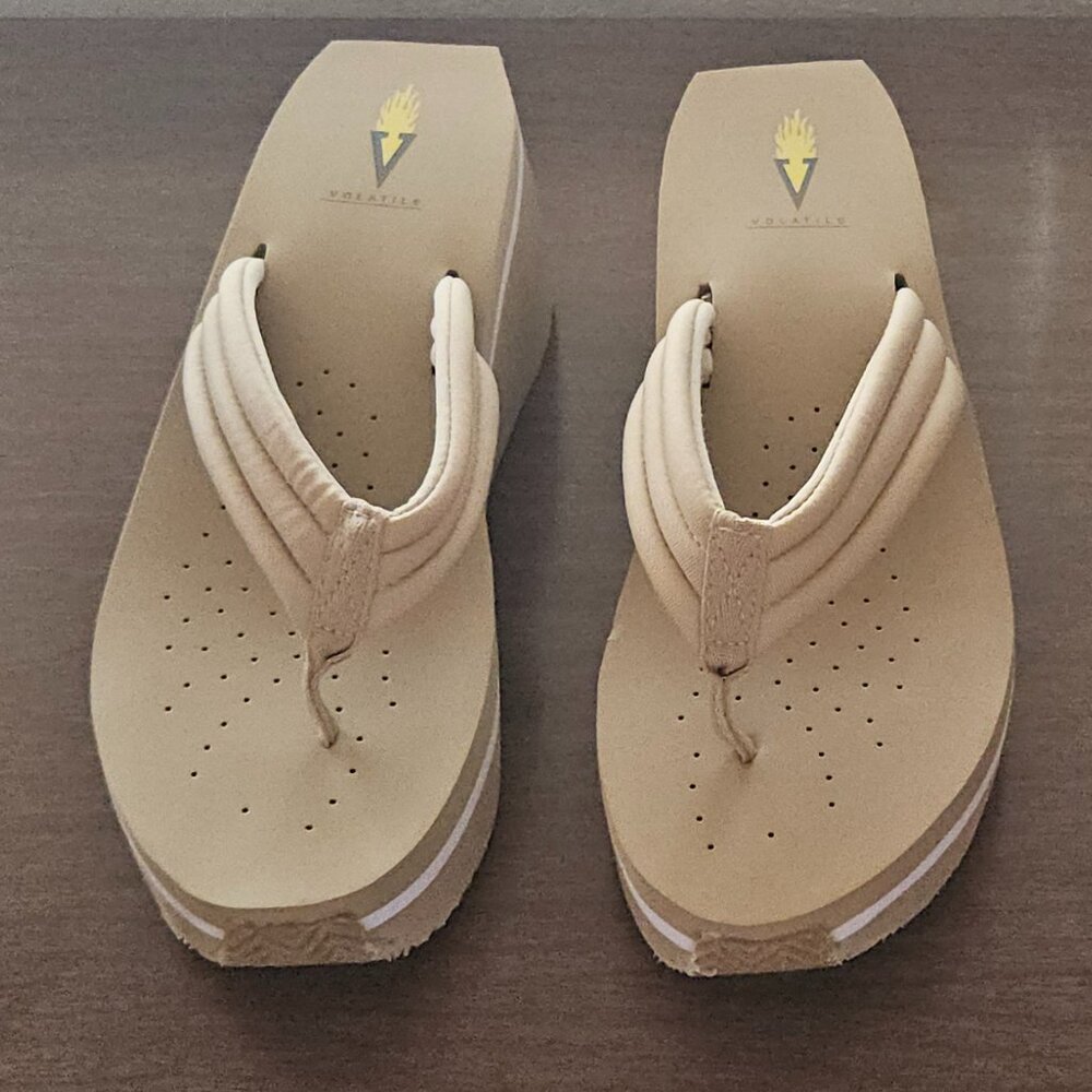 Volatile Frappachino Platform Flip Flops Size 11